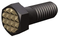 Fairlane - Serrated Tooth, 3/8-24, 1-1/2" Shank Length, 1-1/8" Thread Length, Black Oxide Finish, Hex Head, Adjustable Positioning Gripper - 1/2" Pad Diam, 9/16" Hex, 9/32" Head Height, Extra Fine Tooth Grade - Industrial Tool & Supply