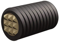 Fairlane - Serrated Tooth, 5/8-18, 5/16" Internal Hex, 2" Thread Length, Black Oxide Finish, Fully Threaded, Adjustable Positioning Gripper - 1/2" Pad Diam, Fine Tooth Grade - Industrial Tool & Supply