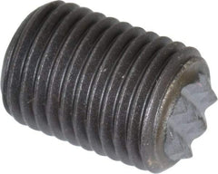 Fairlane - Serrated Tooth, 3/8-24, 3/16" Internal Hex, 1/2" Thread Length, Black Oxide Finish, Fully Threaded, Adjustable Positioning Gripper - 1/4" Pad Diam, Extra Fine Tooth Grade - Industrial Tool & Supply