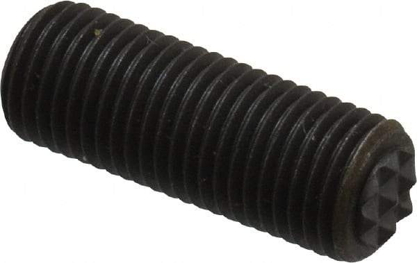 Fairlane - Serrated Tooth, 3/8-24, 3/16" Internal Hex, 1" Thread Length, Black Oxide Finish, Fully Threaded, Adjustable Positioning Gripper - 1/4" Pad Diam, Extra Fine Tooth Grade - Industrial Tool & Supply