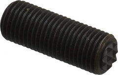 Fairlane - Serrated Tooth, 3/8-24, 3/16" Internal Hex, 1" Thread Length, Black Oxide Finish, Fully Threaded, Adjustable Positioning Gripper - 1/4" Pad Diam, Extra Fine Tooth Grade - Industrial Tool & Supply