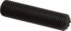 Fairlane - Serrated Tooth, 3/8-24, 3/16" Internal Hex, 1-1/2" Thread Length, Black Oxide Finish, Fully Threaded, Adjustable Positioning Gripper - 1/4" Pad Diam, Extra Fine Tooth Grade - Industrial Tool & Supply