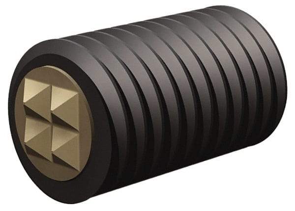 Fairlane - Serrated Tooth, 5/8-11, 5/16" Internal Hex, 2" Thread Length, Black Oxide Finish, Fully Threaded, Adjustable Positioning Gripper - 7/16" Pad Diam, 4-Point Tooth Grade - Industrial Tool & Supply