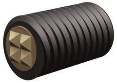 Fairlane - Serrated Tooth, 1/2-20, 1/4" Internal Hex, 3" Thread Length, Black Oxide Finish, Fully Threaded, Adjustable Positioning Gripper - 3/8" Pad Diam, 4-Point Tooth Grade - Industrial Tool & Supply