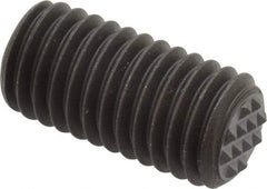 Fairlane - Serrated Tooth, 1/2-13, 1/4" Internal Hex, 1" Thread Length, Black Oxide Finish, Fully Threaded, Adjustable Positioning Gripper - 3/8" Pad Diam, Extra Fine Tooth Grade - Industrial Tool & Supply