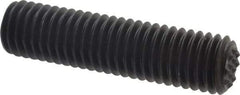 Fairlane - Serrated Tooth, 1/2-13, 1/4" Internal Hex, 2" Thread Length, Black Oxide Finish, Fully Threaded, Adjustable Positioning Gripper - 3/8" Pad Diam, Extra Fine Tooth Grade - Industrial Tool & Supply