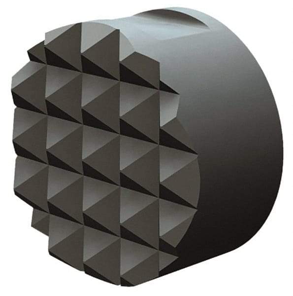 Fairlane - 10-32 Thread, 1/2" Diam, 1/2" High, Threaded, Fine Tooth Grade Diamond Serration Tooth Pattern, Solid Carbide, Round Positioning Gripper - 3/16" Flat Width, Uncoated - Industrial Tool & Supply