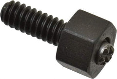 Fairlane - 10-24, 1/2" Thread Length, 5/32" Ball Diam, Serrated Ball Pad Surface, Alloy Steel, Black Oxide, Hex Head, Swivel Action Gripper Assemblies - 5/16" Head Height, 3/8" Hex, 5/32" Contact Diam, High Speed Steel Ball - Industrial Tool & Supply