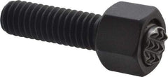 Fairlane - 5/16-18, 1" Thread Length, 5/16" Ball Diam, Serrated Ball Pad Surface, Alloy Steel, Black Oxide, Hex Head, Swivel Action Gripper Assemblies - 7/16" Head Height, 1/2" Hex, 5/16" Contact Diam, High Speed Steel Ball - Industrial Tool & Supply