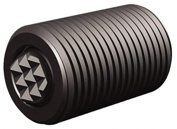 Fairlane - 3/8-24, 1/2" Thread Length, 3/16" Ball Diam, Serrated Ball Pad Surface, Alloy Steel, Black Oxide, Threaded, Swivel Action Gripper Assemblies - 5/32" Contact Diam, High Speed Steel Ball - Industrial Tool & Supply