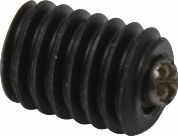 Fairlane - 3/8-16, 1/2" Thread Length, 3/16" Ball Diam, Serrated Ball Pad Surface, Alloy Steel, Black Oxide, Threaded, Swivel Action Gripper Assemblies - 5/32" Contact Diam, High Speed Steel Ball - Industrial Tool & Supply