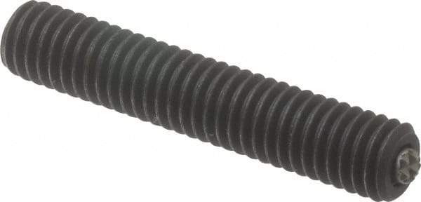 Fairlane - 3/8-16, 2" Thread Length, 3/16" Ball Diam, Serrated Ball Pad Surface, Alloy Steel, Black Oxide, Threaded, Swivel Action Gripper Assemblies - 5/32" Contact Diam, High Speed Steel Ball - Industrial Tool & Supply