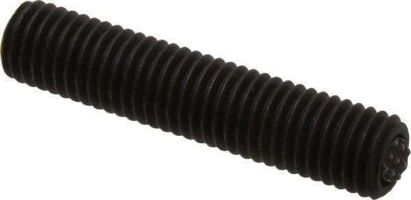 Fairlane - 5/8-11, 3" Thread Length, 3/8" Ball Diam, Serrated Ball Pad Surface, Alloy Steel, Black Oxide, Threaded, Swivel Action Gripper Assemblies - 5/16" Contact Diam, High Speed Steel Ball - Industrial Tool & Supply