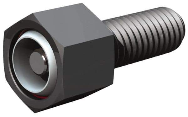 Fairlane - 1-14, 2" Thread Length, 1-1/8" Ball Diam, Alloy Steel, Hex Head, Swivel Action Gripper Assemblies - 1" Head Height, 1-1/2" Hex, Stainless Steel Ball - Industrial Tool & Supply