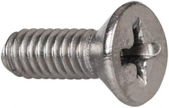 Value Collection - #8-32 UNC, 1/2" OAL Phillips Drive Machine Screw - Flat Head, Grade 316 Stainless Steel, Uncoated, Without Washer - Industrial Tool & Supply