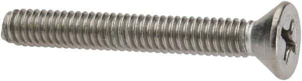 Value Collection - #8-32 UNC, 1-1/4" OAL Phillips Drive Machine Screw - Flat Head, Grade 316 Stainless Steel, Uncoated, Without Washer - Industrial Tool & Supply