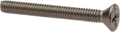 Value Collection - #8-32 UNC, 1-1/2" OAL Phillips Drive Machine Screw - Flat Head, Grade 316 Stainless Steel, Uncoated, Without Washer - Industrial Tool & Supply