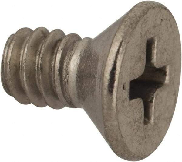Value Collection - #10-24 UNC, 3/8" OAL Phillips Drive Machine Screw - Flat Head, Grade 316 Stainless Steel, Uncoated, Without Washer - Industrial Tool & Supply