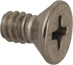 Value Collection - #10-24 UNC, 3/8" OAL Phillips Drive Machine Screw - Flat Head, Grade 316 Stainless Steel, Uncoated, Without Washer - Industrial Tool & Supply