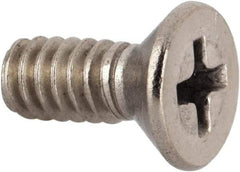 Value Collection - #10-24 UNC, 1/2" OAL Phillips Drive Machine Screw - Flat Head, Grade 316 Stainless Steel, Uncoated, Without Washer - Industrial Tool & Supply