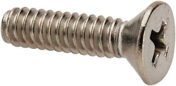 Value Collection - #10-24 UNC, 3/4" OAL Phillips Drive Machine Screw - Flat Head, Grade 316 Stainless Steel, Uncoated, Without Washer - Industrial Tool & Supply