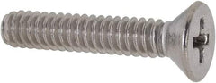 Value Collection - #10-24 UNC, 1" OAL Phillips Drive Machine Screw - Flat Head, Grade 316 Stainless Steel, Uncoated, Without Washer - Industrial Tool & Supply