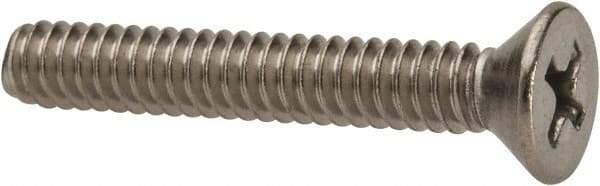 Value Collection - #10-24 UNC, 1-1/4" OAL Phillips Drive Machine Screw - Flat Head, Grade 316 Stainless Steel, Uncoated, Without Washer - Industrial Tool & Supply