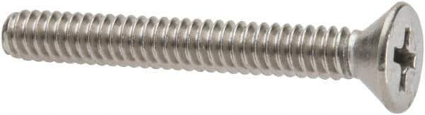Value Collection - #10-24 UNC, 1-1/2" OAL Phillips Drive Machine Screw - Flat Head, Grade 316 Stainless Steel, Uncoated, Without Washer - Industrial Tool & Supply