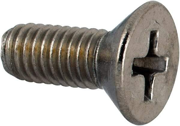 Value Collection - #10-32 UNF, 1/2" OAL Phillips Drive Machine Screw - Flat Head, Grade 316 Stainless Steel, Uncoated, Without Washer - Industrial Tool & Supply