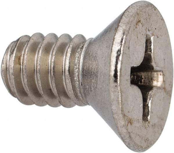 Value Collection - 1/4-20 UNC, 1/2" OAL Phillips Drive Machine Screw - Flat Head, Grade 316 Stainless Steel, Uncoated, Without Washer - Industrial Tool & Supply