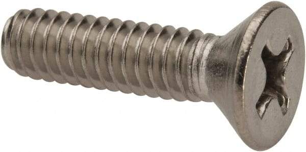 Value Collection - 1/4-20 UNC, 1" OAL Phillips Drive Machine Screw - Flat Head, Grade 316 Stainless Steel, Uncoated, Without Washer - Industrial Tool & Supply