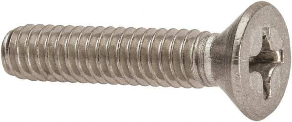 Value Collection - 1/4-20 UNC, 1-1/4" OAL Phillips Drive Machine Screw - Flat Head, Grade 316 Stainless Steel, Uncoated, Without Washer - Industrial Tool & Supply