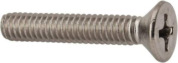 Value Collection - 1/4-20 UNC, 1-1/2" OAL Phillips Drive Machine Screw - Flat Head, Grade 316 Stainless Steel, Uncoated, Without Washer - Industrial Tool & Supply