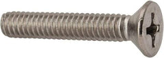Value Collection - 1/4-20 UNC, 1-1/2" OAL Phillips Drive Machine Screw - Flat Head, Grade 316 Stainless Steel, Uncoated, Without Washer - Industrial Tool & Supply