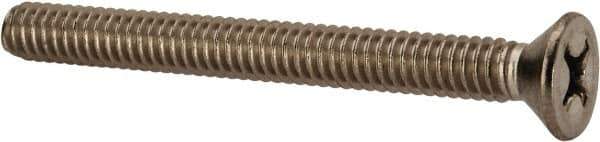 Value Collection - 1/4-20 UNC, 2-1/2" OAL Phillips Drive Machine Screw - Flat Head, Grade 316 Stainless Steel, Uncoated, Without Washer - Industrial Tool & Supply