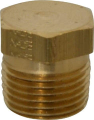 Eaton - 3/8 Male Thread, Brass Industrial Pipe Hex Head Plug - MNPTF, 1,200 psi - Industrial Tool & Supply