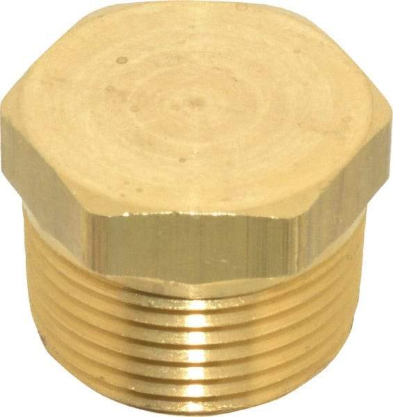 Eaton - 3/4 Male Thread, Brass Industrial Pipe Hex Head Plug - MNPTF, 1,200 psi - Industrial Tool & Supply