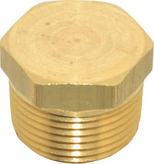 Eaton - 3/4 Male Thread, Brass Industrial Pipe Hex Head Plug - MNPTF, 1,200 psi - Industrial Tool & Supply