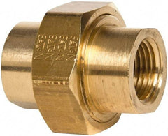 Eaton - 1/2 Female Thread, Brass Industrial Pipe Union - FNPTF, 1,200 psi - Industrial Tool & Supply