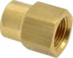 Eaton - 3/8 x 1/4 Female Thread, Brass Industrial Pipe Coupling - FNPTF, 1,200 psi - Industrial Tool & Supply