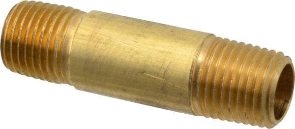 Eaton - 1/4 Male Thread, Brass Industrial Pipe Long Nipple - MNPTF, 1,200 psi - Industrial Tool & Supply