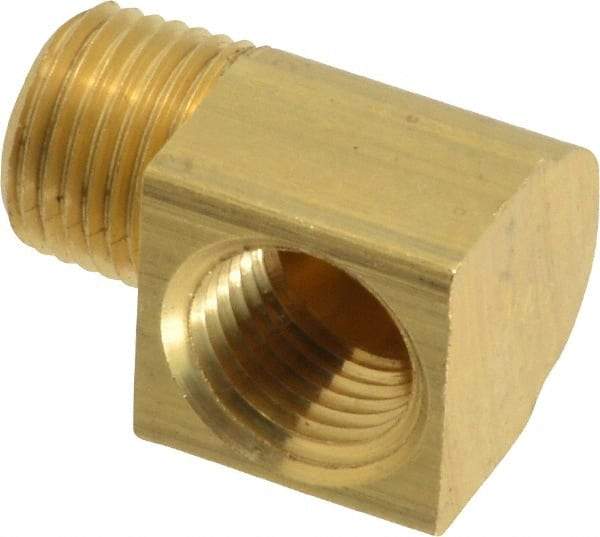 Eaton - 1/8 Male Thread x 1/8 Female Thread, Brass Industrial Pipe 90° Street Elbow - MNPTF x FNPTF (Short Threads), 1,200 psi - Industrial Tool & Supply