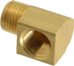 Eaton - 1/8 Male Thread x 1/8 Female Thread, Brass Industrial Pipe 90° Street Elbow - MNPTF x FNPTF (Short Threads), 1,200 psi - Industrial Tool & Supply