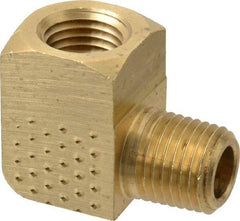 Eaton - 1/4 Male Thread x 1/4 Female Thread, Brass Industrial Pipe 90° Street Elbow - MNPTF x FNPTF, 1,200 psi - Industrial Tool & Supply