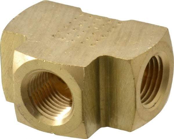 Eaton - 1/8 Female Thread, Brass Industrial Pipe Female Tee - FNPTF, 1,200 psi - Industrial Tool & Supply