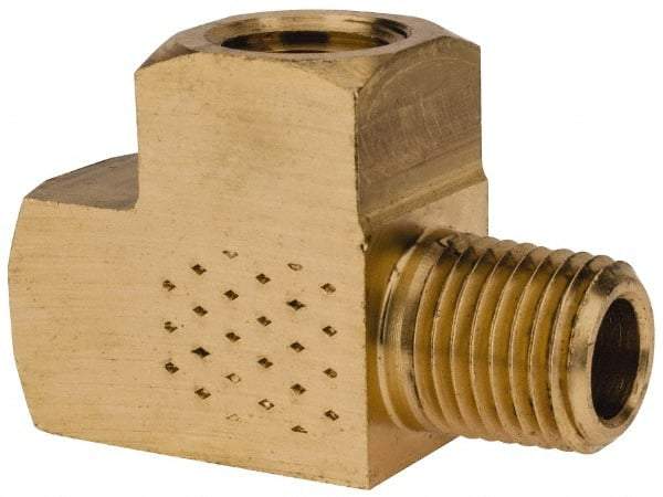 Eaton - 1/4 Male Thread x 1/4 Female Thread, Brass Industrial Pipe Street Tee - MNPTF x FNPTF, 1,200 psi - Industrial Tool & Supply