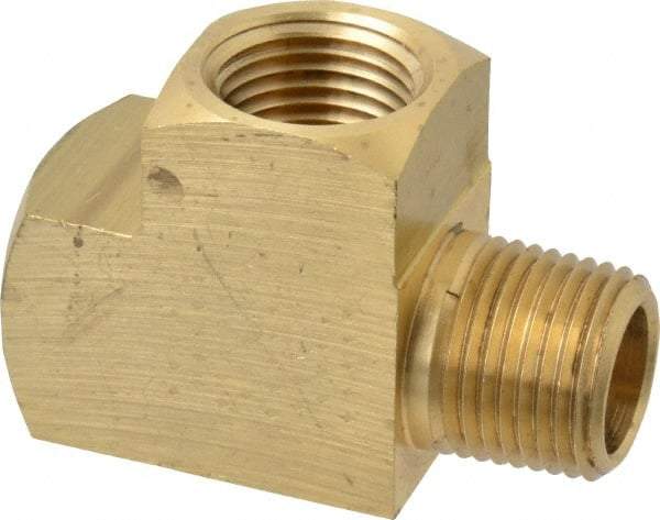 Eaton - 1/2 Male Thread x 1/2 Female Thread, Brass Industrial Pipe Street Tee - MNPTF x FNPTF, 1,200 psi - Industrial Tool & Supply