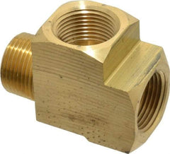 Eaton - 3/4 Male Thread x 3/4 Female Thread, Brass Industrial Pipe Street Tee - MNPTF x FNPTF, 1,200 psi - Industrial Tool & Supply