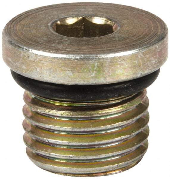 Eaton - 1/4 Male Thread, Steel Industrial Pipe Hex Socket Plug - Male Straight Thread O-Ring, 6,000 psi - Industrial Tool & Supply
