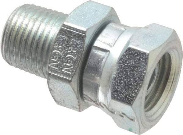 Eaton - 1/8-27 Male Thread x 1/8-27 Female Thread, Steel Industrial Pipe Adapter - MNPT x FNPSM, 2,500 psi - Industrial Tool & Supply